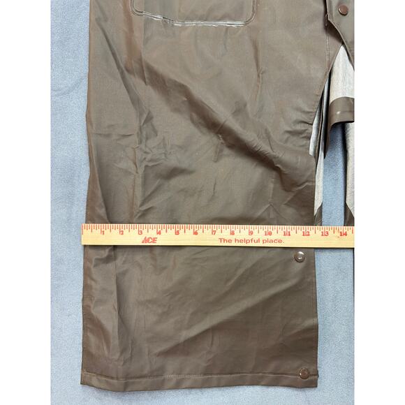SERVUS Storm-Master Classic Long Brown Raincoat 100% PVC Size M/L Full Length - Picture 10 of 15